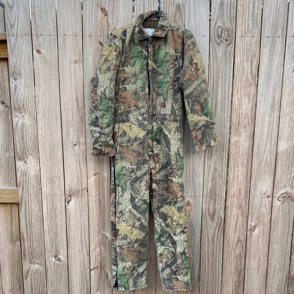 Walls Men's Camo Coveralls in Green and Brown